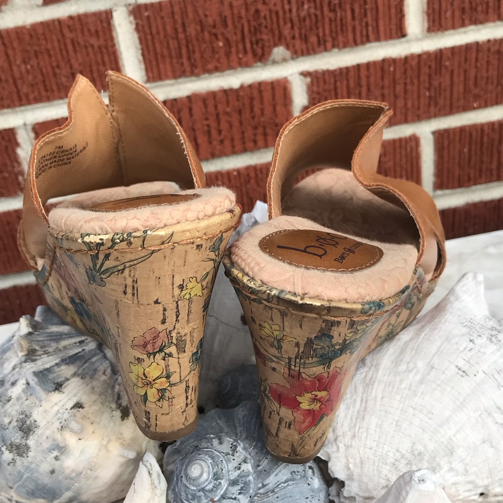 b.o.c. Tan Leather Open-Toe Wedge Mules - Picture 9 of 16